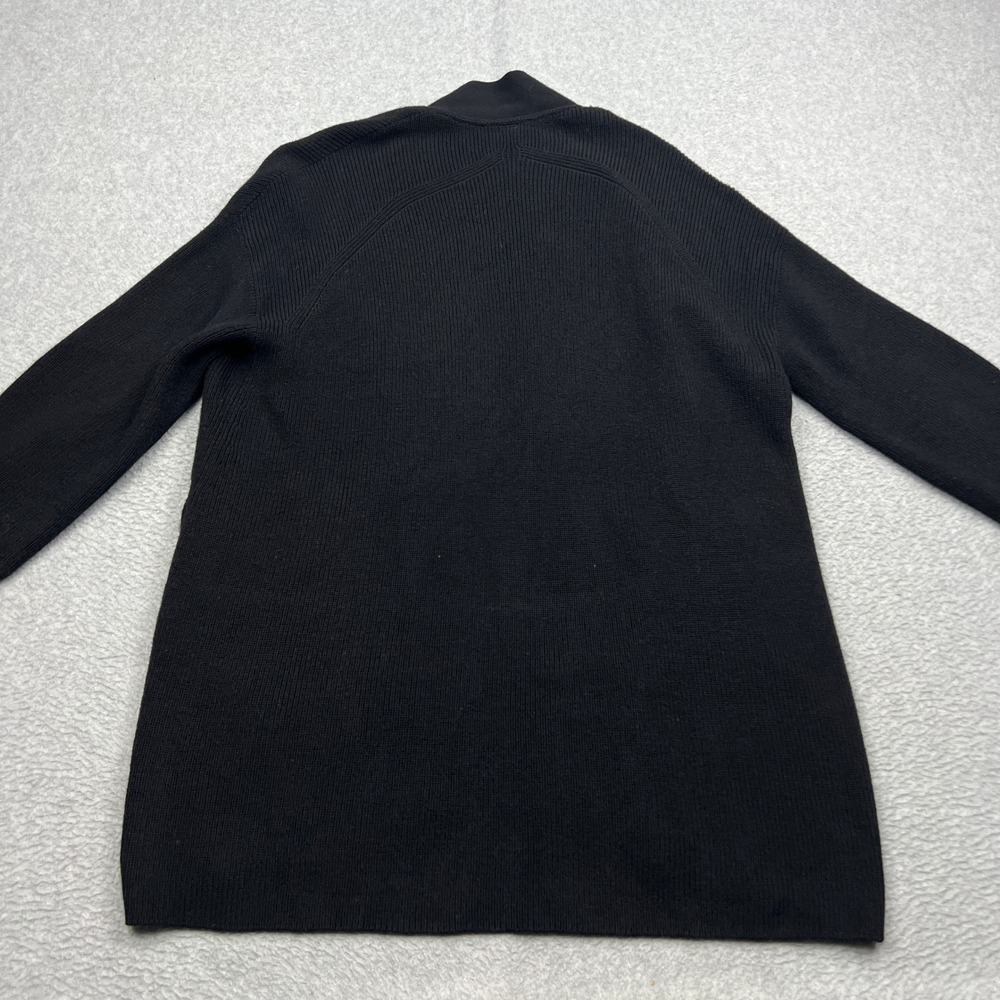 Lululemon Merino Wool-Blend Ribbed Long Wrap Sweater Womens 8 Black Cardi W3GKBS - Picture 8 of 10